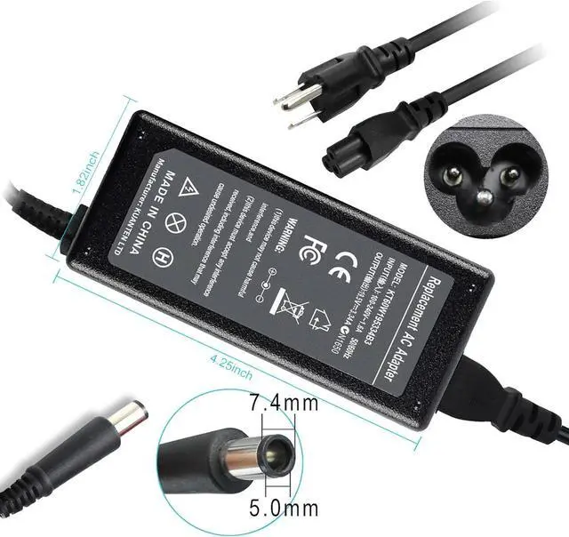 Alt view image 3 of 7 - 65W Charger Power Supply Adapter for Dell Chromebook 11 3180 3189 3120 3181 P22T P26T LA65NS2-01 PA-12 HA65NM130 06TM1C 09RN2C 6TM1C Y1H45 1XRN1 PA-1900-02D CB1C13 DA65NM111-00 928G4