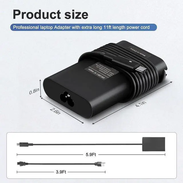 Alt view image 5 of 6 - Replacement  Laptop Charger 65W 45W USB C Laptop Charger for  5420 5520 7420 5430 7430 7330 7340 5320 7320 5290 2in1 XPS 13 9360 9320 7390 2in1 9350 9380 9370 9310 9300  Laptop Charger1