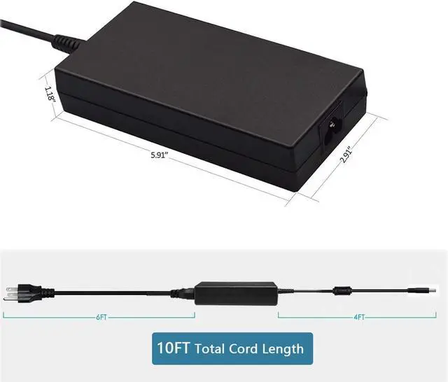 Alt view image 4 of 7 - 180W 19.5V 9.23A AC Power Adapter Charger Cord fit for Dell Alienware 15 R3 M14X M15X Precision 7510 Precision 17 7710 M4600 M4700 M4800 74X5J JVF3V DA180PM111 Laptop