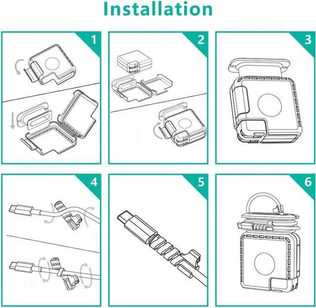 Alt view image 6 of 6 - TATOFY Case for Apple 70w 45w Charger Case Organizer, MacBook Charger Case, Travel Cord MacBook Accessories (for Apple 70W USB-C Power Adapter, 45W MagSafe 2 Power Adapter)