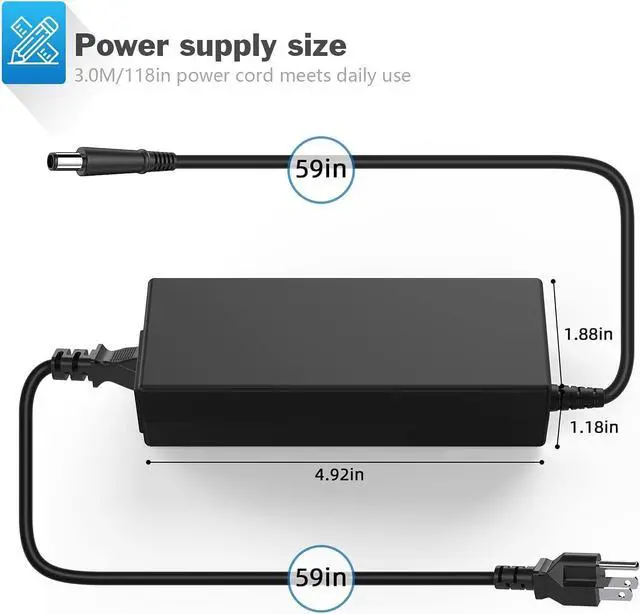 Alt view image 2 of 7 - 90W Power Supply Cord Charger Adapter for HP Pavilion Dv4 Dv6 Dv7 G50 G60 G60T G61 G62 G72 2000;Elitebook 8460p 8440p 2540p 8470p 2560p 6930p 2570p 8540p ;for Hp Presario 2210B 2510P CQ40 CQ45 Cq50
