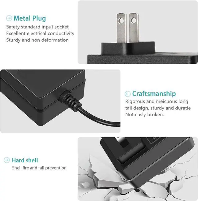 Alt view image 6 of 7 - 12V Laptop Charger, for Gateway Laptop GWTC116-2BL, GWTN156-11BK, SAW30-120-2000U, GWTC116-2BK, GWNC21524-BL, GWTC116 GWTN156 GWTN116 Ect with 6.5Ft Laptop Power Cord