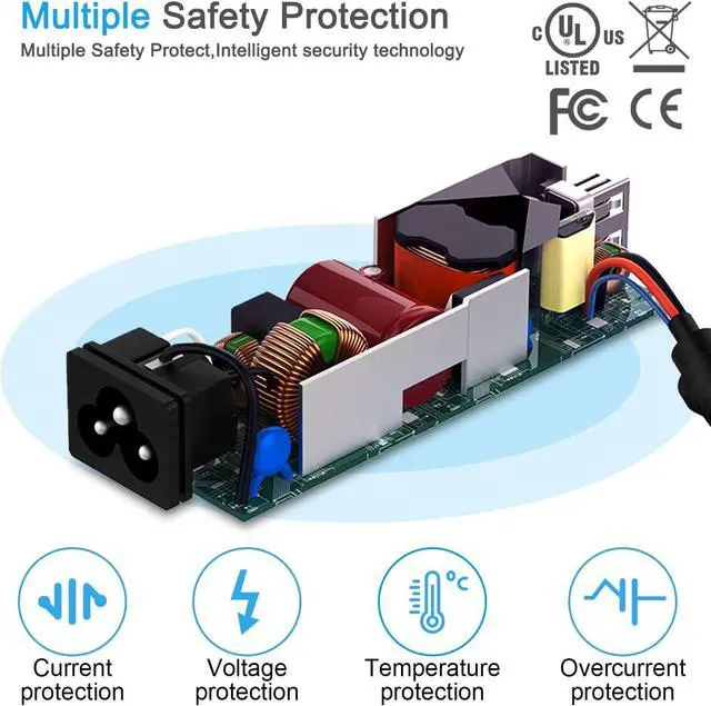 Alt view image 6 of 6 - 65W Laptop Charger Adapter for HP EliteBook 820 840 850 G3 G4 G5 G6 G7/725 745 755 G3 G4 G5 G6 ProBook 640 650 Envy 13 15 17 15-1039wm,Pavilion x360 11 13 15 Chromebook 11 14 G3 G5 Supply Power Cord