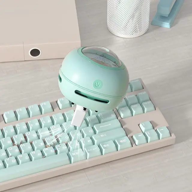 Alt view image 3 of 6 - ODISTAR Desktop Vacuum Cleaner, Mini Table Dust Sweeper Energy Saving,High Endurance up to 400 mins,360º Rotatable Design for Keyboard/Home/School/Office(Green)