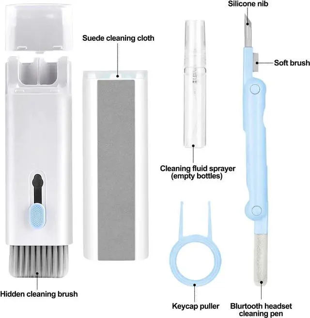 Alt view image 5 of 6 - 7-in-1 Electronic Cleaner Kit,Keyboard Cleaner,Laptop Cleaner Kit for Monitor, Cell Phone, Headset, Lego, Laptop Camera Lens(Blue)