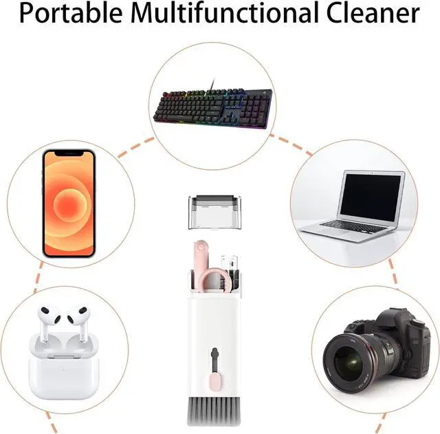 Alt view image 2 of 7 - 7 in 1 Electronic Cleaner kit - Keyboard Cleaner, Keyboard Cleaning Kit, Laptop Cleaner with Brush, Electronic Cleaner for Laptop/Phone/Computer/Screen (Give Away a Flannel Cloth) Pink