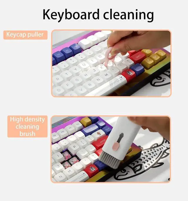 Alt view image 6 of 7 - 7 in 1 Electronic Cleaner kit - Keyboard Cleaner, Keyboard Cleaning Kit, Laptop Cleaner with Brush, Electronic Cleaner for Laptop/Phone/Computer/Screen (Give Away a Flannel Cloth) Pink