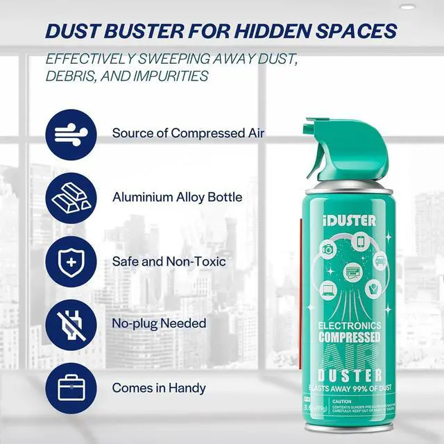 Alt view image 4 of 7 - Compressed Canned Air Duster for Computer - Disposable Electronic Keyboard Cleaner for Cleaning Duster 2PCS(3.5oz)
