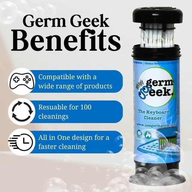 Alt view image 4 of 6 - Germ Geek Keyboard & Electronics Cleaning Kit | Patented Precision Brush | Multi-Purpose Tool for Laptop Phone & AirPods | USA-Made, Eco-Friendly & Safe Computer Cleaner