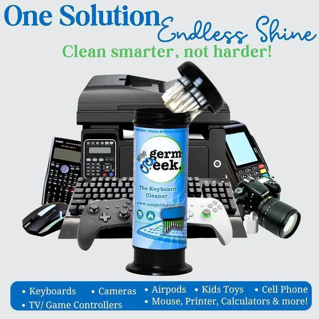 Alt view image 5 of 6 - Germ Geek Keyboard & Electronics Cleaning Kit | Patented Precision Brush | Multi-Purpose Tool for Laptop Phone & AirPods | USA-Made, Eco-Friendly & Safe Computer Cleaner
