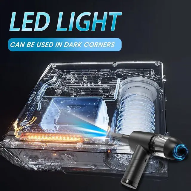 Alt view image 7 of 7 - Herlitz Compressed Air Duste - Electric Air Duster for Computer Deep Cleaning,3 Gear Adjustable 91000RPM,Mini Vacuum for Car Cleaner - No Canned air dusters-Keyboard Cleaner 3-in-1 Reusable