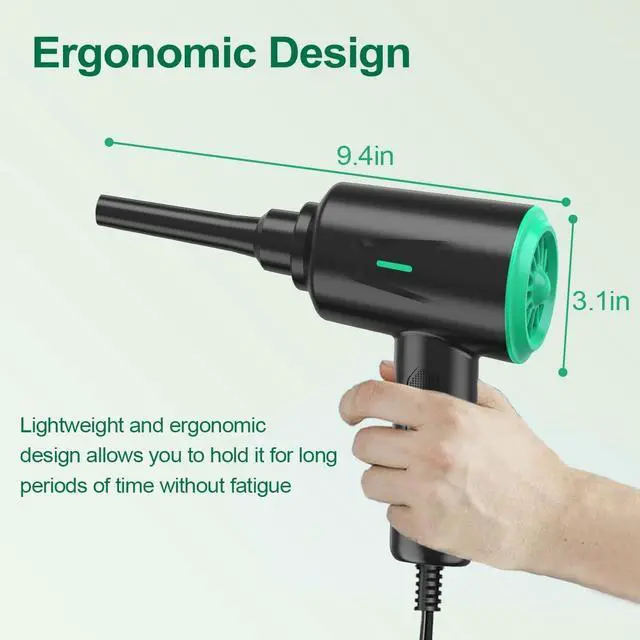 Alt view image 7 of 7 - Air Duster - Electric Air Blower - 5.74oz High Power Cleaning for Computer - PC - 2 Gear Compressed Air