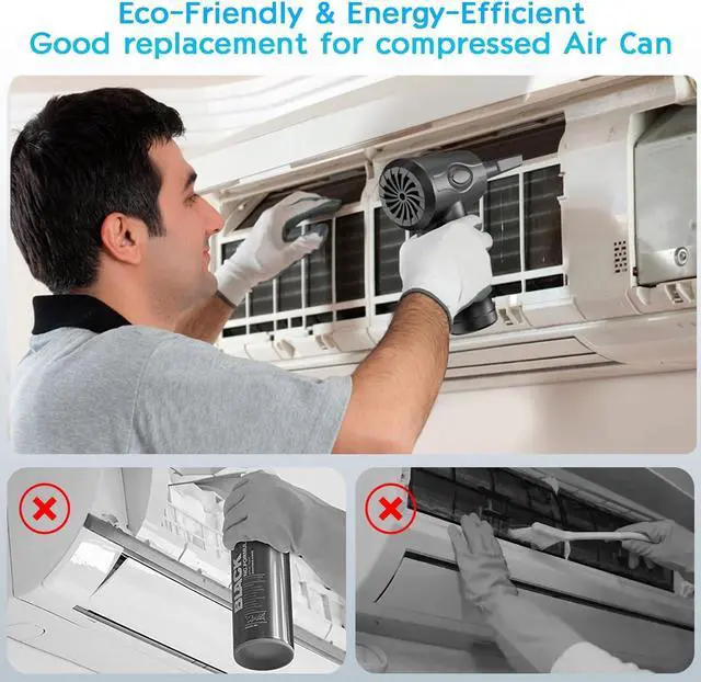Alt view image 2 of 7 - Kairiyard Compressed Air Duster, 51000RPM Electric Air Duster Good Replace Compressed Canned Air 6000mAh Rechargeable Portable Cordless Air Duster Can for Computer PC Keyboard Electronics Cleaning