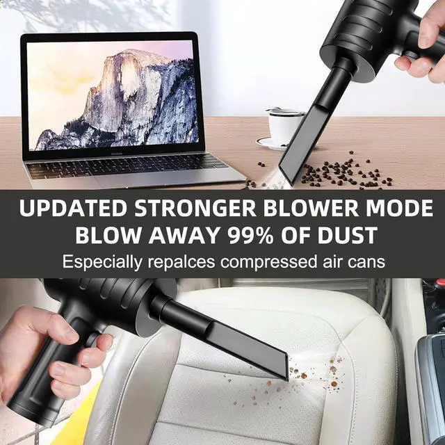 Alt view image 6 of 7 - Compressed Air - 3-Gear to 51000RPM Type-c Fast Charge & Long Lasting Battery Air Duster for Computer Cleaning Dust Crumbs Scraps Black