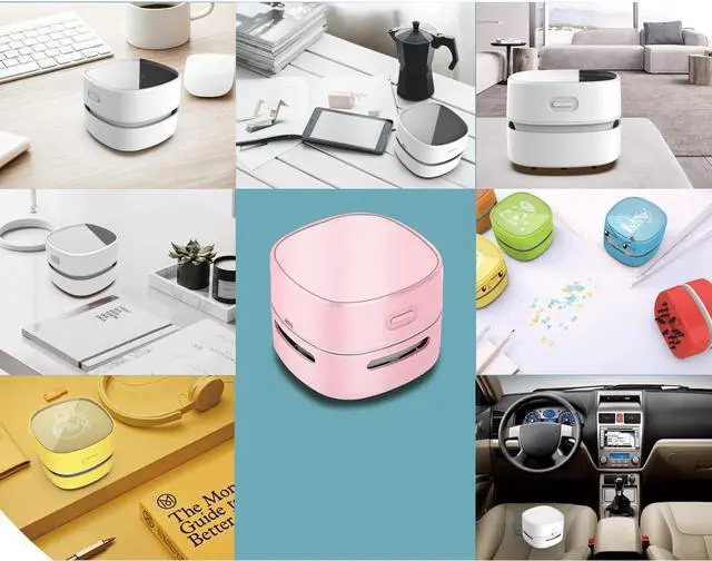 Alt view image 5 of 6 - ODISTAR Desktop Vacuum Cleaner, Mini Table dust Sweeper Energy Saving,High Endurance up to 400 mins,360º Rotatable Design for Keyboard/Home/School/Office (Pink Charging)