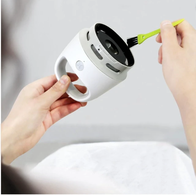 Alt view image 3 of 3 - Desktop Vacuum Cleaner, Mini Desk Vacuum with Vacuum Nozzle Cleaning Brush, Small Table Dust Vacuum Cleaner for Keyboard/Home/School/Office-02