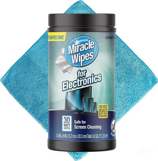 Alt view image 3 of 7 - MiracleWipes for Electronics Cleaning - Screen Wipes Designed for TV, Phones, Monitors and More - Includes Microfiber Towel - (30 Count)