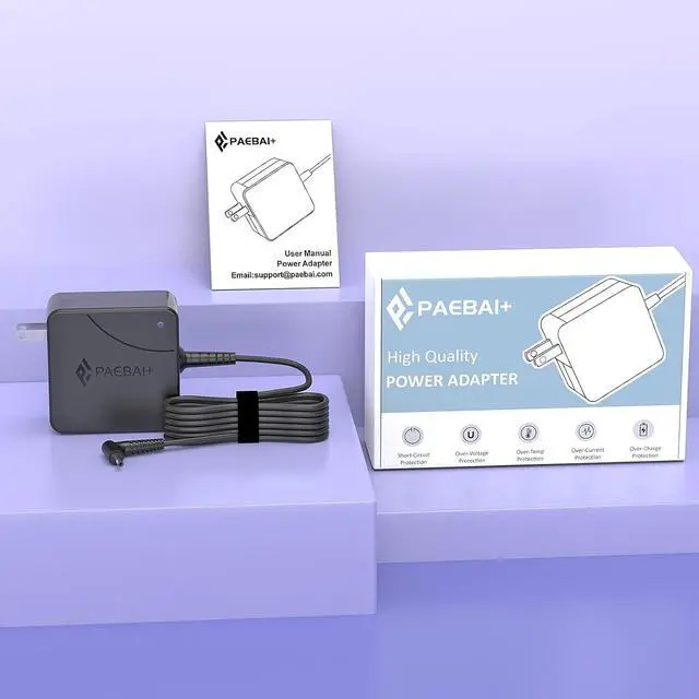 Alt view image 7 of 7 - 65W 45W Laptop Charger for Lenovo IdeaPad 3 5 330-14 330-15 330-17 330s-14 330s-15 Flex 4 5 6 14 15 Yoga 710 510 Chromebook N22 N23 20V 3.25A Power Adapter 4.0 x 1.7mm Round Tip