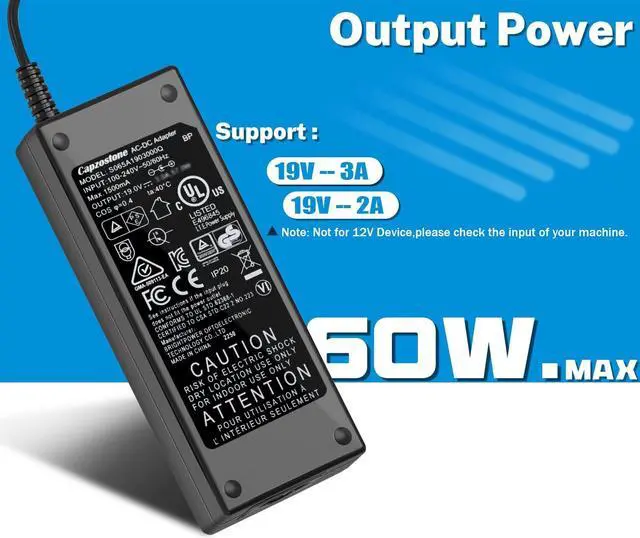 Alt view image 2 of 6 - 19V Laptop Charger for Gateway GWTN156-1BK GWTN156-1BL GWTN156-4BL GWTN156-5BK GWTN156-7BL GWTN156-7BK GWTN141-4BL GWTN141-4GR GWTN141-10BK GWTN141-10BL GWNR71517-BL BK AC Adapter Power Supply