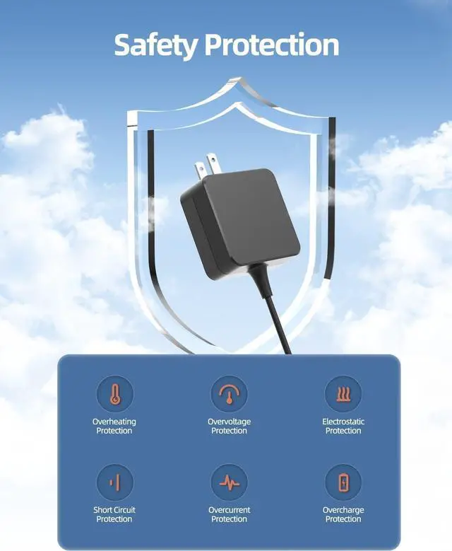Alt view image 2 of 6 - 45W Type C AC Charger Fit for Samsung-Galaxy Chromebook-Go 14" XE345XDA-MA1TM Laptop Power Supply Adapter Cord