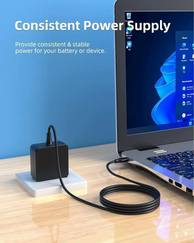 Alt view image 6 of 6 - 45W Type C AC Charger Fit for Samsung-Galaxy Chromebook-Go 14" XE345XDA-MA1TM Laptop Power Supply Adapter Cord