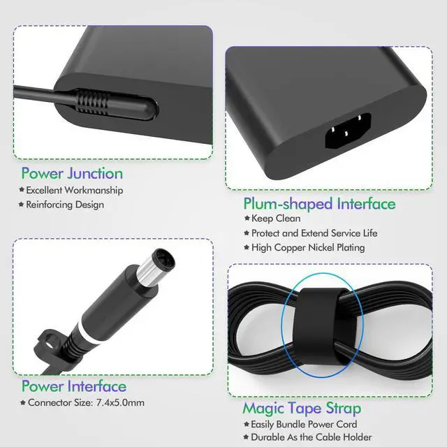 Alt view image 5 of 7 - 330W 19.5V 16.92A GaN AC Charger for Dell G16 7630 7620 G15 Alienwar X51 X17 R1 R2 M17 R3 R4 M18x R1 R2 R3 Area-51m R1 R2 ADP-330AB D DA330PM111 DA330PM190 LA330PM190 Laptop Power Supply Cord