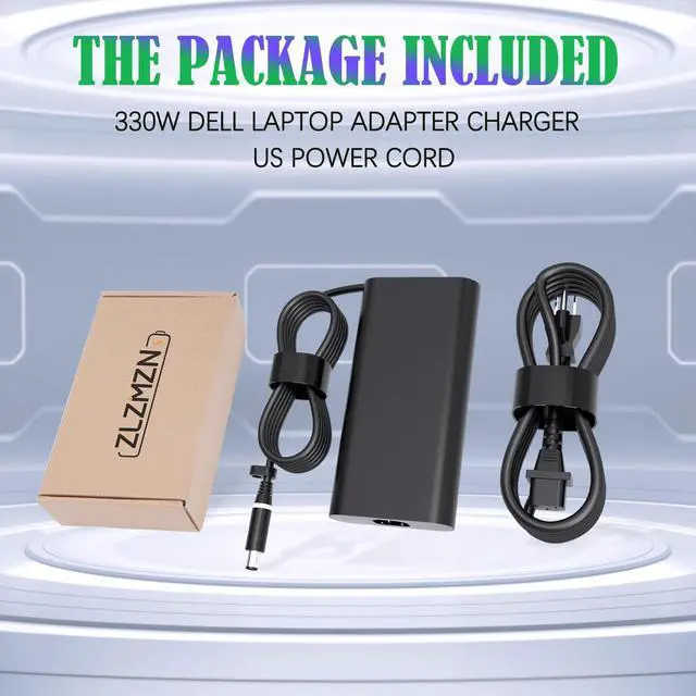 Alt view image 7 of 7 - 330W 19.5V 16.92A GaN AC Charger for Dell G16 7630 7620 G15 Alienwar X51 X17 R1 R2 M17 R3 R4 M18x R1 R2 R3 Area-51m R1 R2 ADP-330AB D DA330PM111 DA330PM190 LA330PM190 Laptop Power Supply Cord