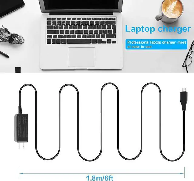 Alt view image 5 of 7 - 87W/90W USB C Power Adapter Type C Wall Charger Compatible 61W 45W 30W and 12W for MacBook Pro Air 2018 HP   and Any Laptops or Smart Phones