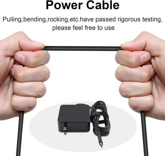 Alt view image 6 of 7 - 87W/90W USB C Power Adapter Type C Wall Charger Compatible 61W 45W 30W and 12W for MacBook Pro Air 2018 HP   and Any Laptops or Smart Phones