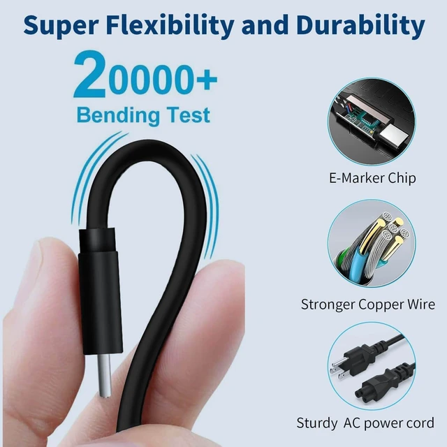 Alt view image 3 of 7 - 65W USB C Charger Replacement for Lenovo Laptop Charger USB C