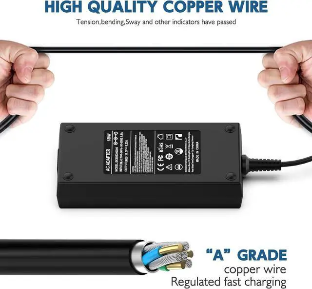 Alt view image 6 of 7 - 180W AC Adapter Laptop Charger Fit for Dell Alienware 13 15 17 R1 R2 R3 R4;Dell Precision 3510 3520 7520 7530 7510 7710 M2800 M4600 M4700 M4800 M6600 M6300 Power Supply Cord