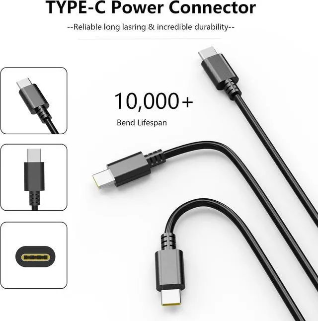 Alt view image 2 of 7 - 65W USB C Typec Charger for HP EliteBook 830 835 840 845 860 865 1040 G9 G10 G11 Laptop Adapter Power