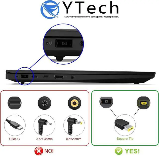 Alt view image 2 of 7 - 170W 20V 8.5A ThinkPad Charger for Lenovo ThinkPad E440 W540 W550S P50 P51 P52 P53 P70 P71 P73 T540P P15 P17 P15v P15g T15g T15p P1 X1 PA-1171-71 ADL170NLC2A ADL170NLC3A 01FR043 45N0370 45N0369