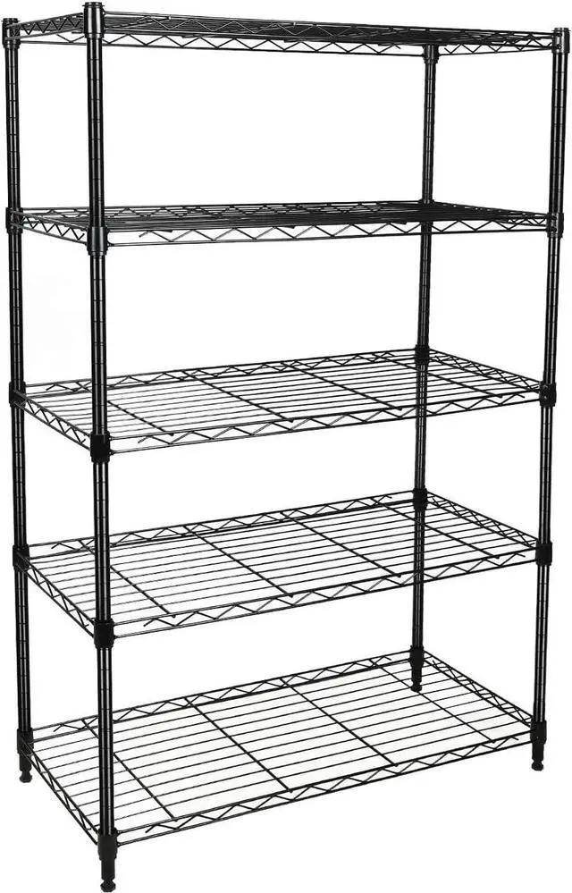 Main image of Simple Deluxe Heavy Duty 5-Shelf Storage Shelving Unit, 1250lbs Loading Capacity, 29.92" D x 13.98" W x 61.09" H, Black