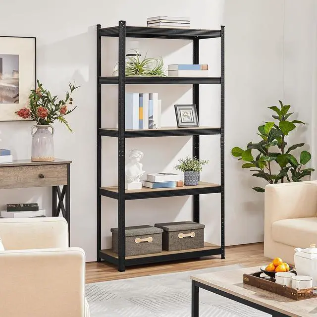 Alt view image 2 of 7 - Topeakmart 5 Tier Metal Storage Shelving Unit, 35.5x16x71 Inch Black