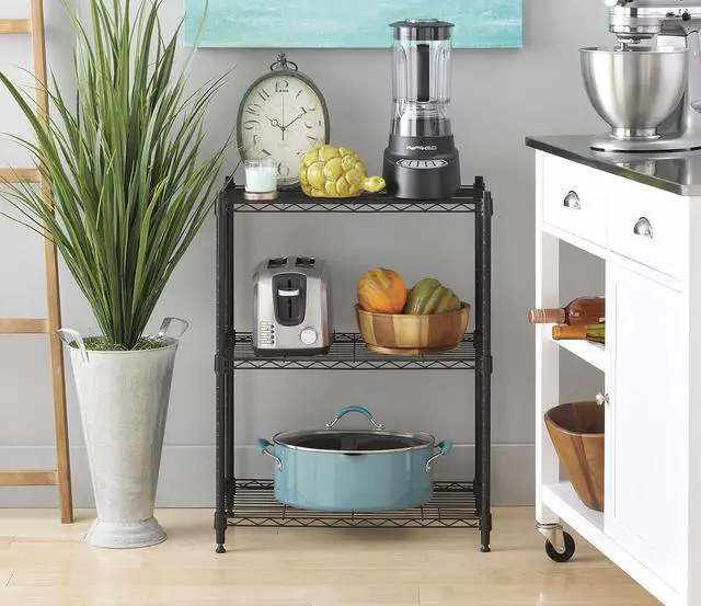 Alt view image 2 of 7 - Whitmor 3-Wire Shelving Unit, Metal Storage Shelves, Easy Assembly Home Organizer for Pantry, Kitchen, Garage, Plant