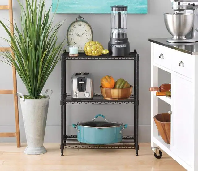 Alt view image 6 of 7 - Whitmor 3-Wire Shelving Unit, Metal Storage Shelves, Easy Assembly Home Organizer for Pantry, Kitchen, Garage, Plant