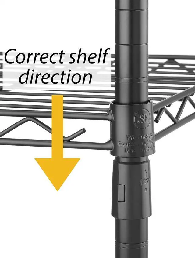 Alt view image 6 of 7 - Whitmor 3 Tier Shelving Unit, Metal Shelving, Adjustable Wire Shelving