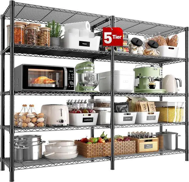 Main image of REIBII 5-Tier Heavy Duty Wire Shelving Unit, 1430LBS Storage Shelf Rack