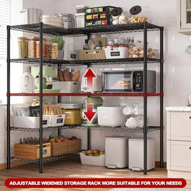 Alt view image 5 of 7 - REIBII 5-Tier Heavy Duty Wire Shelving Unit, 1430LBS Storage Shelf Rack