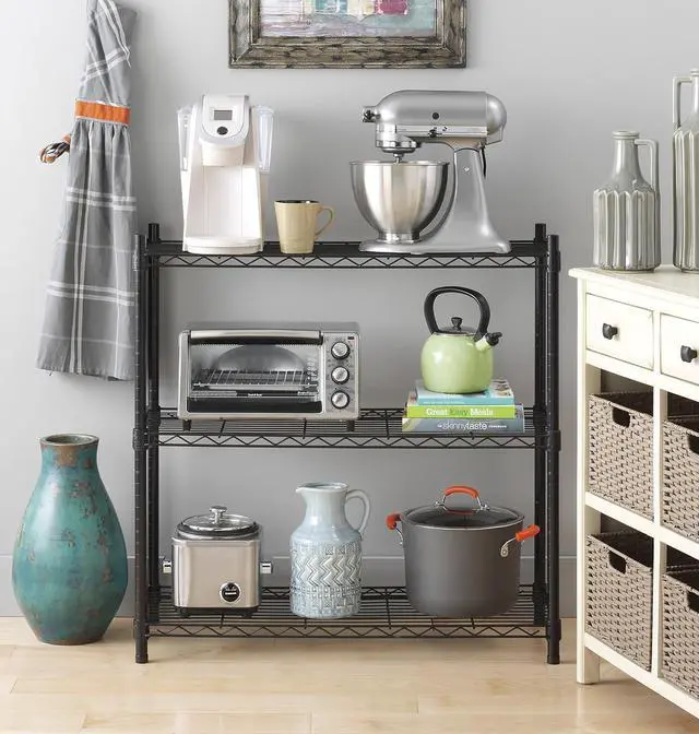 Alt view image 4 of 7 - Whitmor 3 Tier Shelving Unit, Metal Shelving, Adjustable Wire Shelving