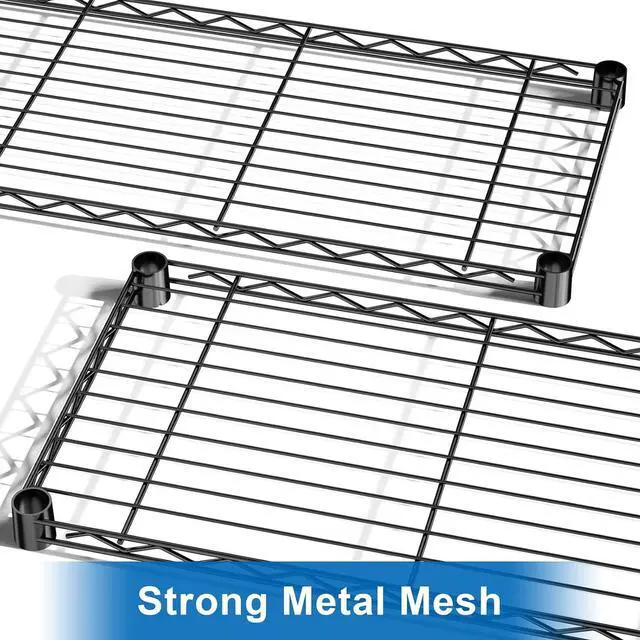 Alt view image 7 of 7 - Auslar 3-Tier Heavy Duty Wire Shelving Adjustable Metal Storage Rack Black