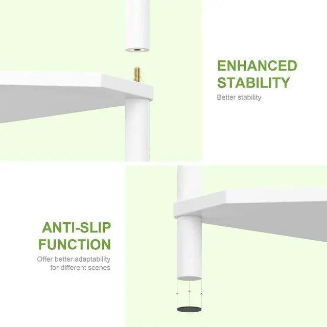 Alt view image 7 of 7 - Wisuce White Small Corner Shelf Stand, 3-Tier Bamboo Corner Bookshelf