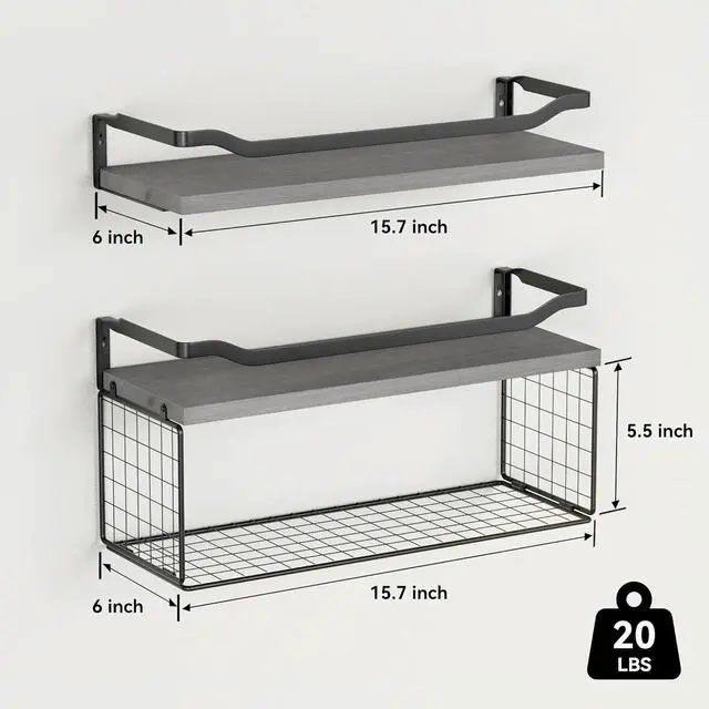 Alt view image 3 of 5 - WOPITUES Bathroom Shelves Over Toilet with Protective Metal Guardrail