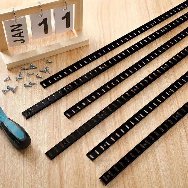 Alt view image 4 of 7 - Yaocom 6 Pcs 36 Inch Shelf Pilaster Mortise Mount Pilaster Strip, Black