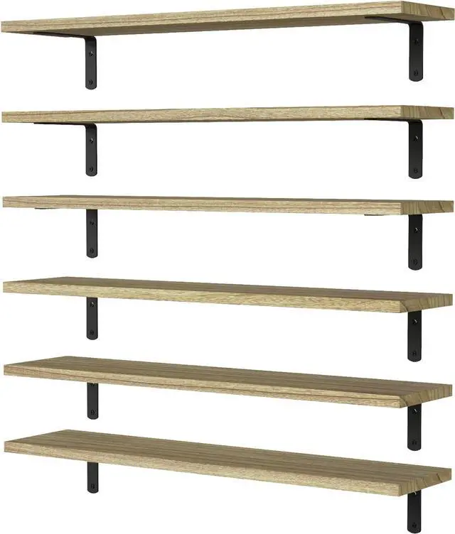 Main image of WOPITUES 24'' Long Floating Shelves for Wall Decor & Storage, Rustic Brown