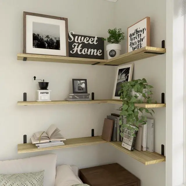 Alt view image 5 of 7 - WOPITUES 24'' Long Floating Shelves for Wall Decor & Storage, Rustic Brown