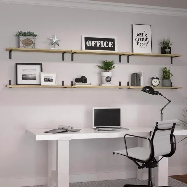Alt view image 7 of 7 - WOPITUES 24'' Long Floating Shelves for Wall Decor & Storage, Rustic Brown