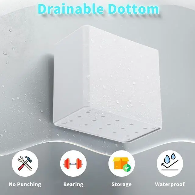 Alt view image 4 of 7 - Suclain 8 Pcs Wall Mounted Organizer Floating Shelf Wall Bin, White