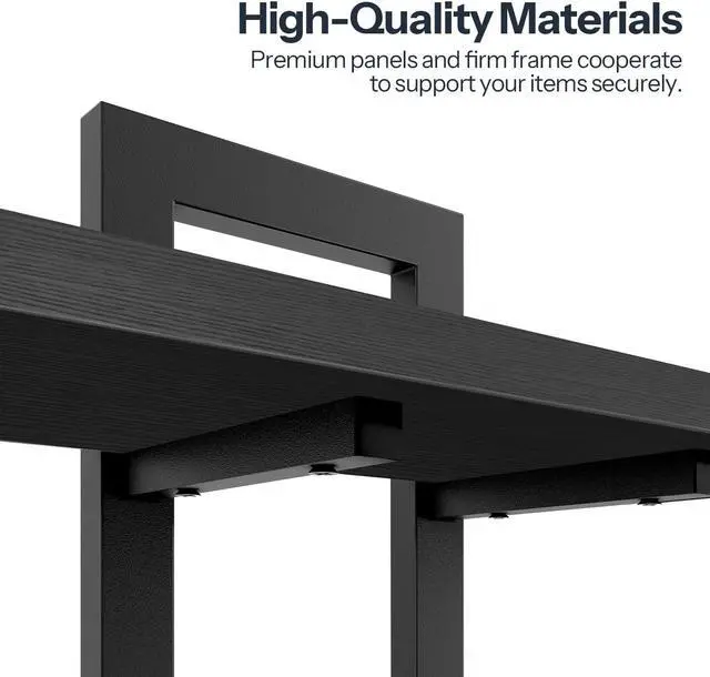 Alt view image 6 of 7 - HOOBRO Floating Shelves, 15 Inch Wall Shelf Set of 2, Wall Mounted Storage Shelves 2-Tier, Hanging Bathroom Shelves, for Living Room, Bedroom, Bathroom, Kitchen, Black BK32BJ01